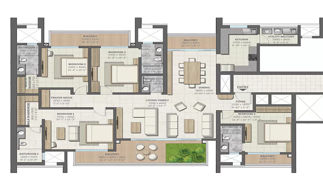Experion Emerelle Reserve Luxury Apartments Floor Plan